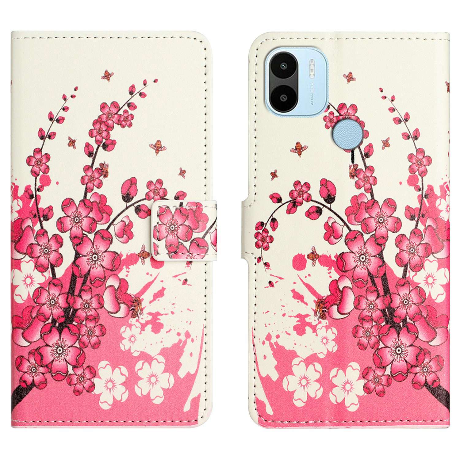

Für Xiaomi Redmi A1 4G Muster Druck PU Leder Phone Hülle Flip Ständer Magnetverschluss Schockfeste Brieftaschenabdeckung - Pflaumenblüte, Xiaomi Redmi A2 4G