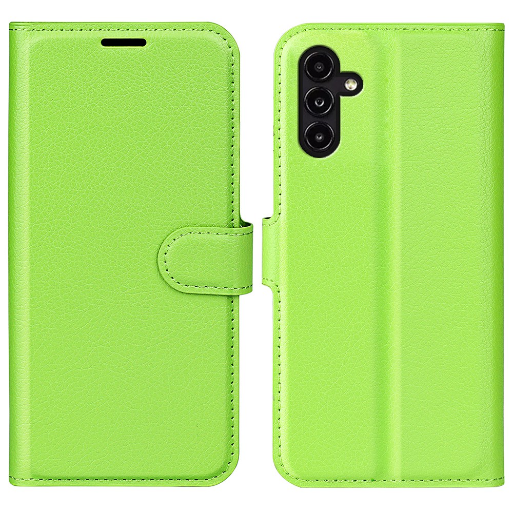 

Phone Cover For Samsung Galaxy A14 5G, Wallet Stand Scratch-resistant Litchi Texture PU Leather Folio Flip Phone Case - Green, Galaxy A14 5G