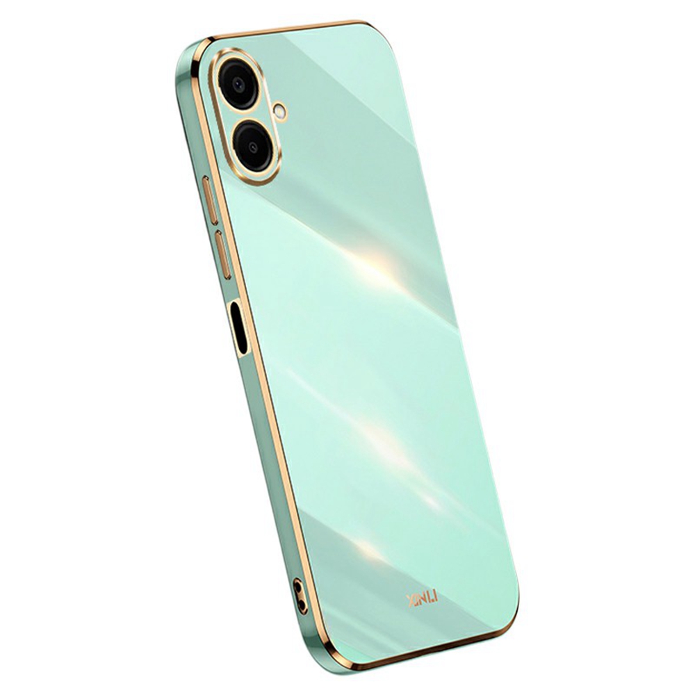 XINLI For Samsung Galaxy A07 5G / A07 4G Case TPU Phone Cover with Electroplating Frame - Cyan