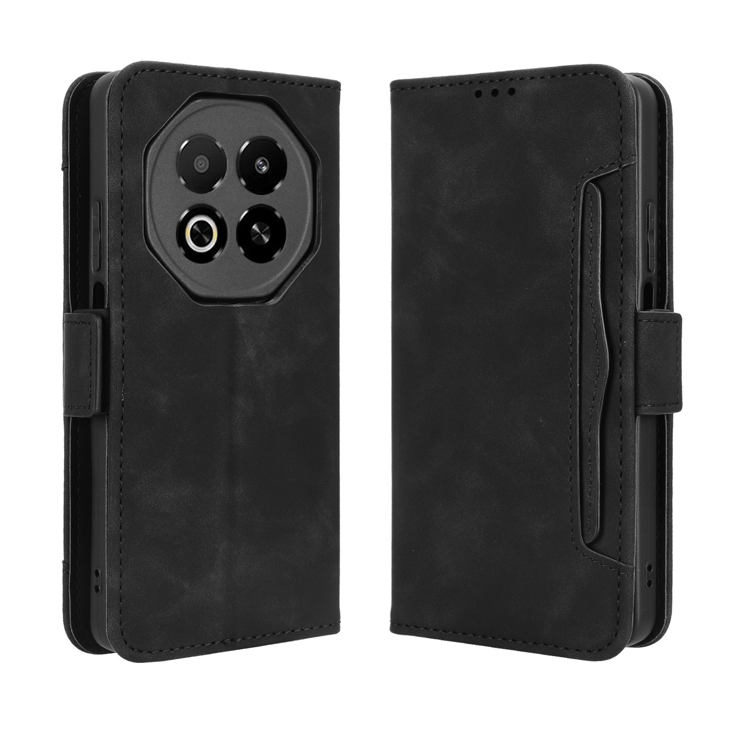 For Meizu Note 16 Leather Case Phone Wallet Cover with Multiple Card Slots - Black