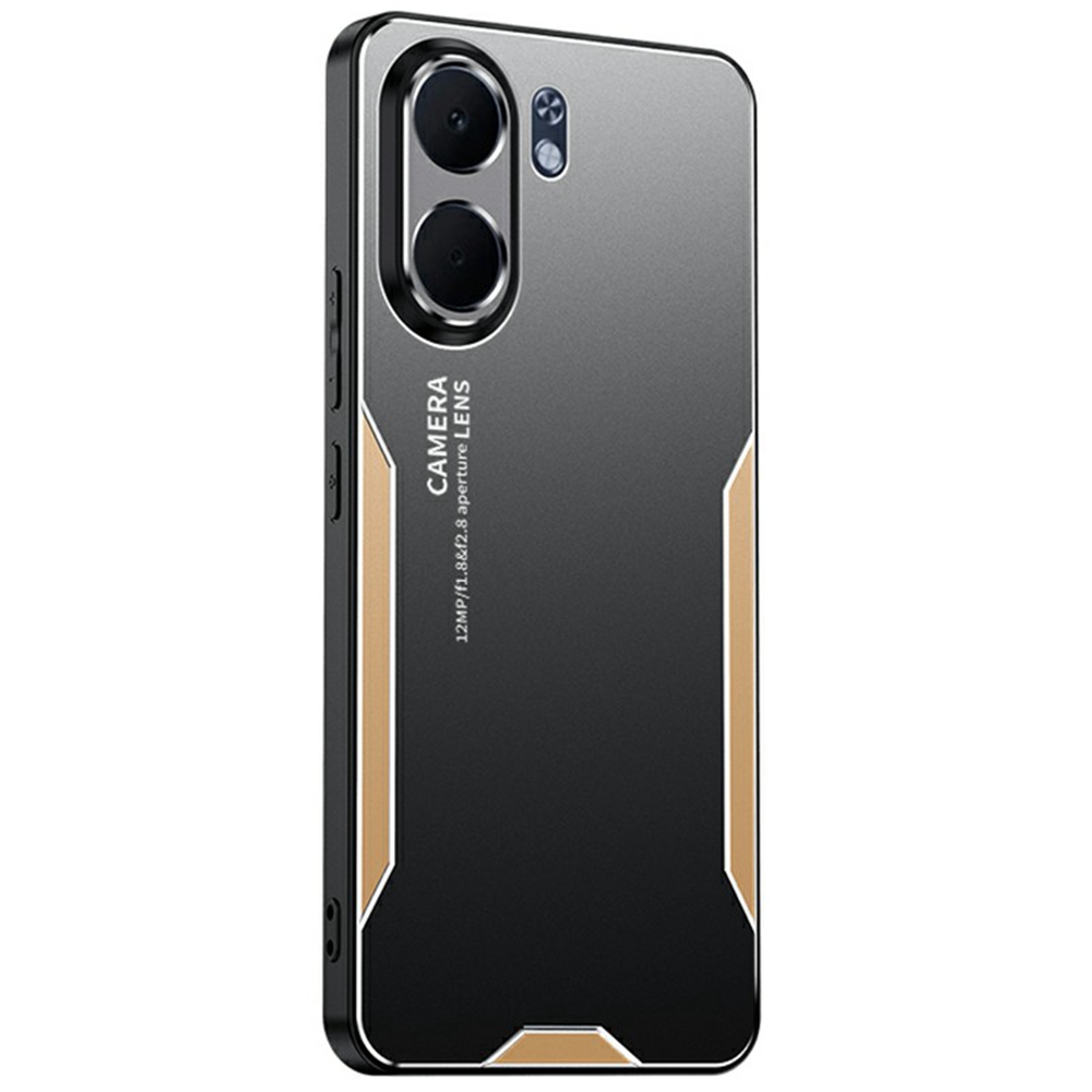 For Oppo A5x 4G Case Aluminium Alloy TPU PC Phone Back Cover - Gold