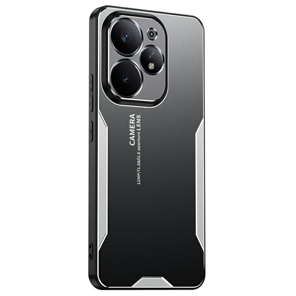 For Realme Neo7 Turbo 5G Case Aluminium Alloy TPU PC Phone Back Cover - Silver