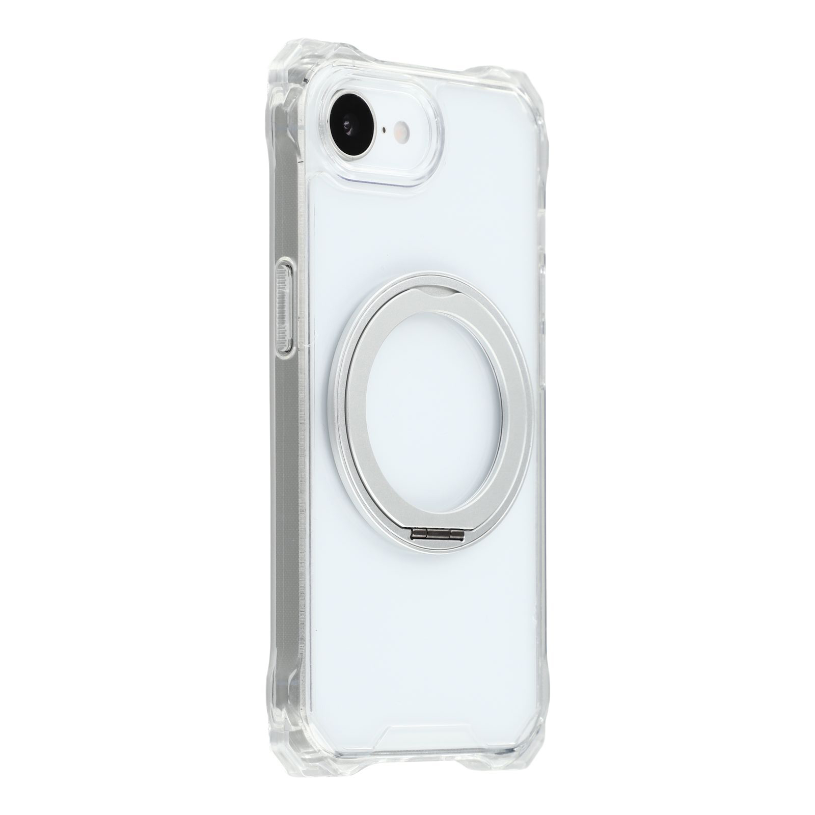For iPhone 17e / 16e Magnetic Case Ring Kickstand TPU + PC Phone Cover - Transparent