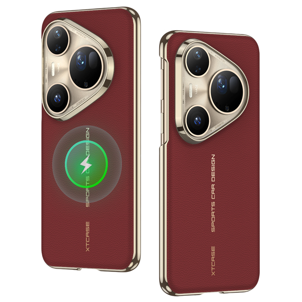 GKK Magnetic Case for Huawei Pura 80 Ultra / 80 Pro / 80 Pro+ Electroplated PU + TPU + PC Phone Cover - Red