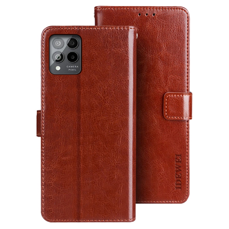 

Idewi Cracy Horse Texture Stand Wallet Hülle Für T-Mobile Revvl 6 Pro 5G, PU Leder + TPU Ganzkörperschutz Abdeckung - Braun, T-Mobile Revvl 6 Pro 5G