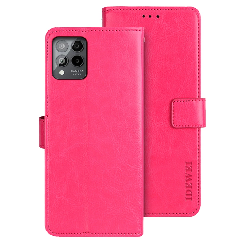 

Idewi Cracy Horse Texture Stand Wallet Hülle Für T-Mobile Revvl 6 Pro 5G, PU Leder + TPU Ganzkörperschutz Abdeckung - Rose, T-Mobile Revvl 6 Pro 5G
