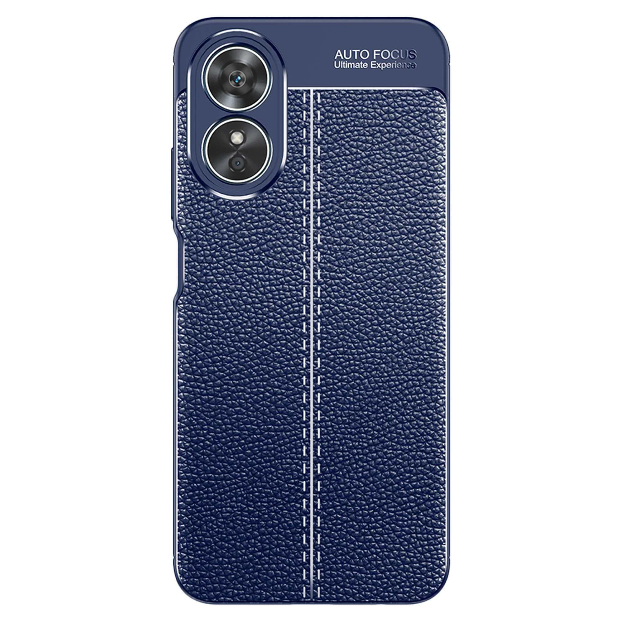 

Litchi Textur Telefonabdeckung Für Oppo A17 4G, Anti-kratzer Flexible Tpu-stoßdämpferhülle - Blau, Oppo A17 4G