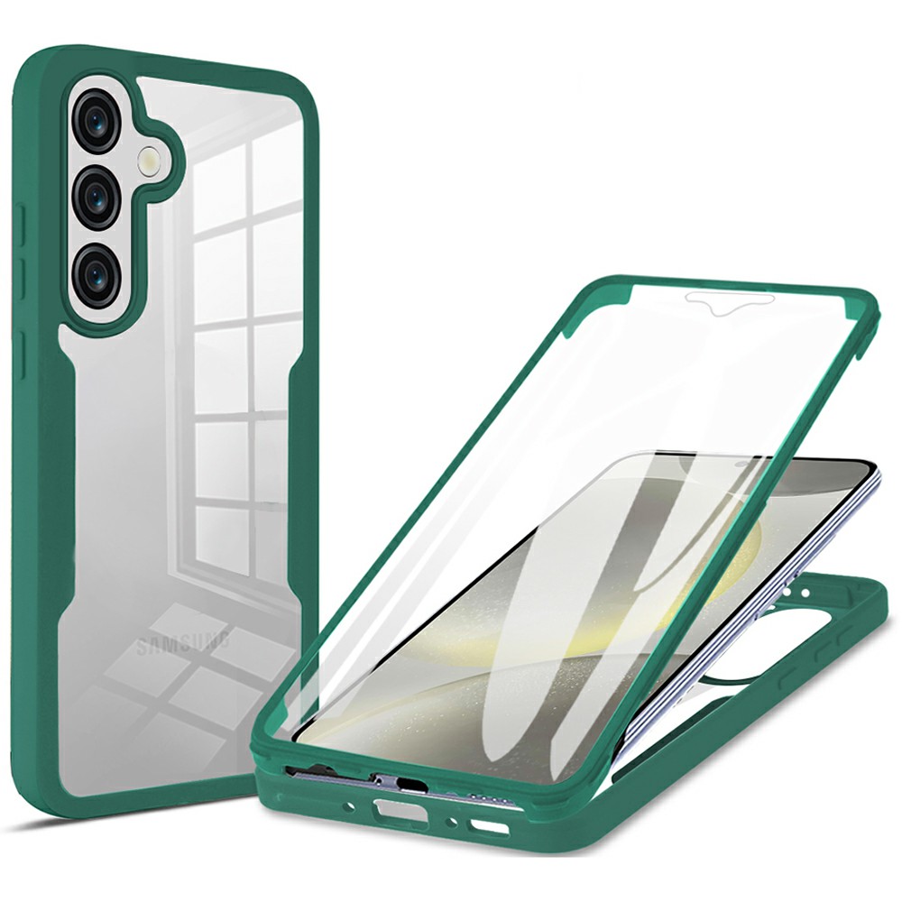 For Samsung Galaxy A36 5G / A56 5G Case Acrylic + TPU Clear Phone Cover with PET Screen Film - Green