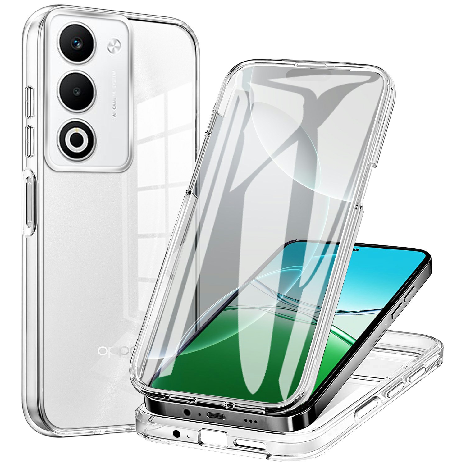 For Oppo A5 5G Case TPU Frame Clear Acrylic Back Phone Cover with PET Film