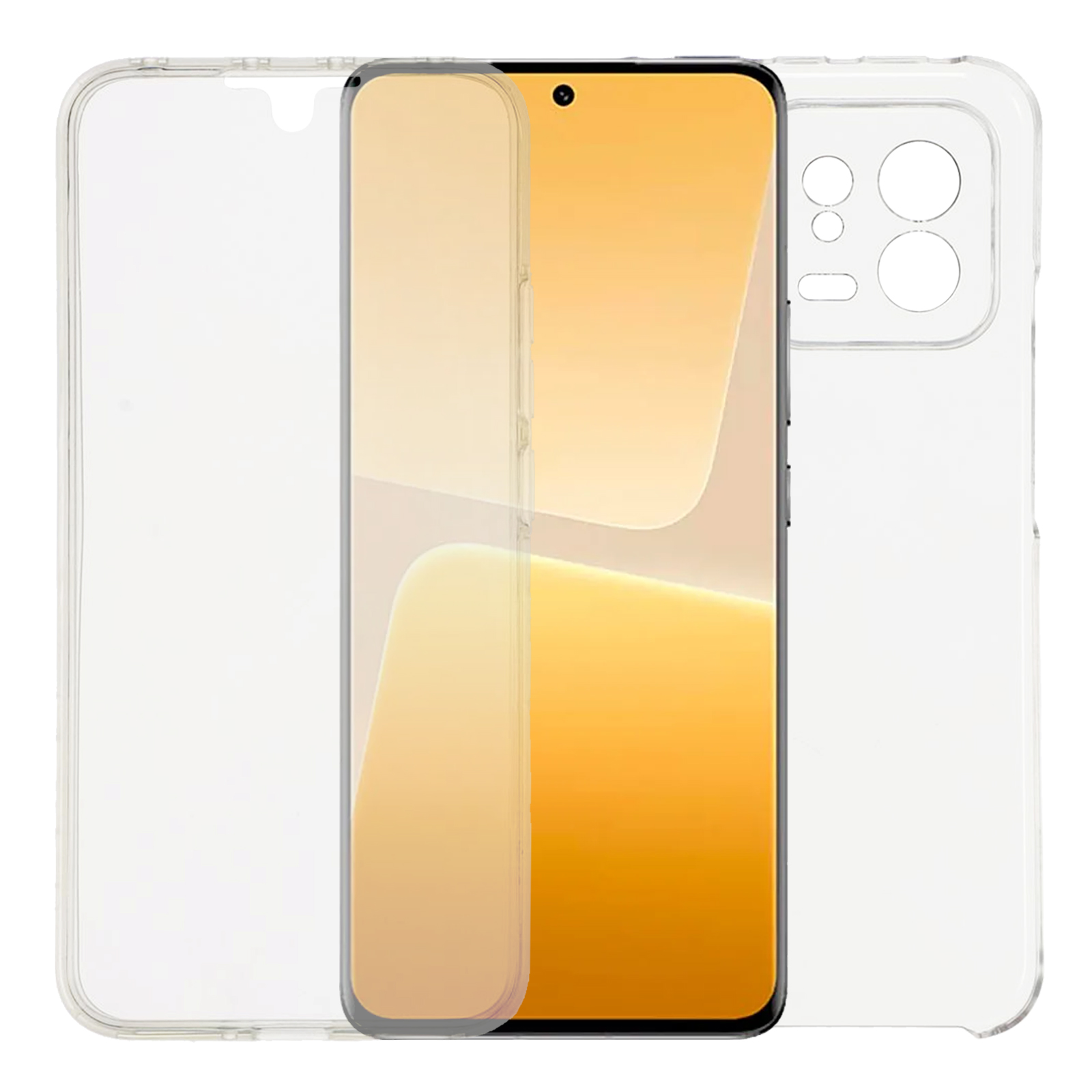 For Xiaomi 13 Case TPU Frame Clear Acrylic Back Phone Cover with PET Film