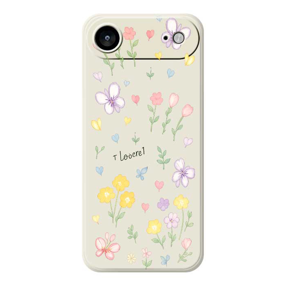 For iPhone Air Case Small Flowers Pattern Printing Straight Edge TPU Phone Back Cover - Beige