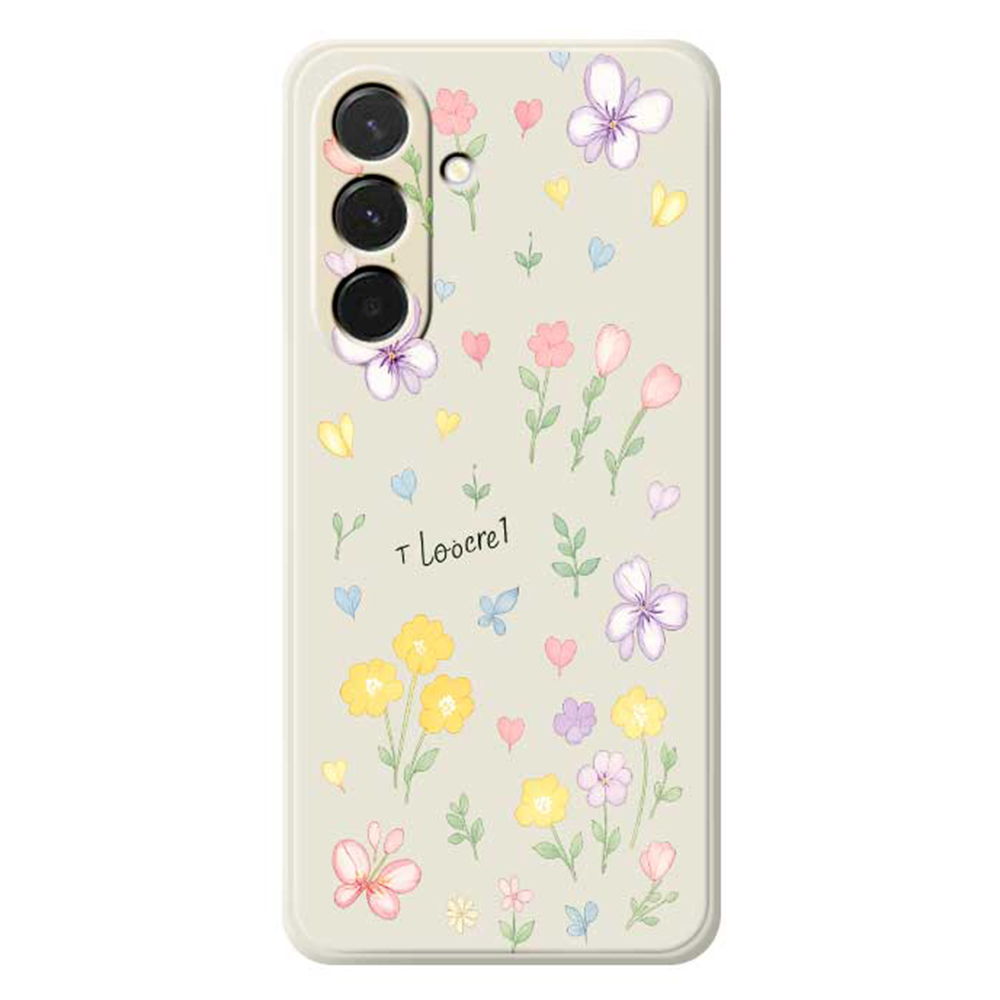 For Samsung Galaxy A36 5G Case Small Flowers Pattern Printing Straight Edge TPU Phone Back Cover - Beige