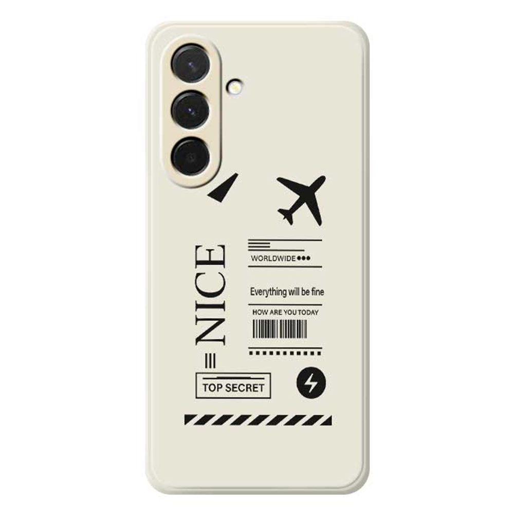 For Samsung Galaxy A36 5G Case Boarding Ticket Pattern Printing Straight Edge TPU Phone Back Cover - Beige