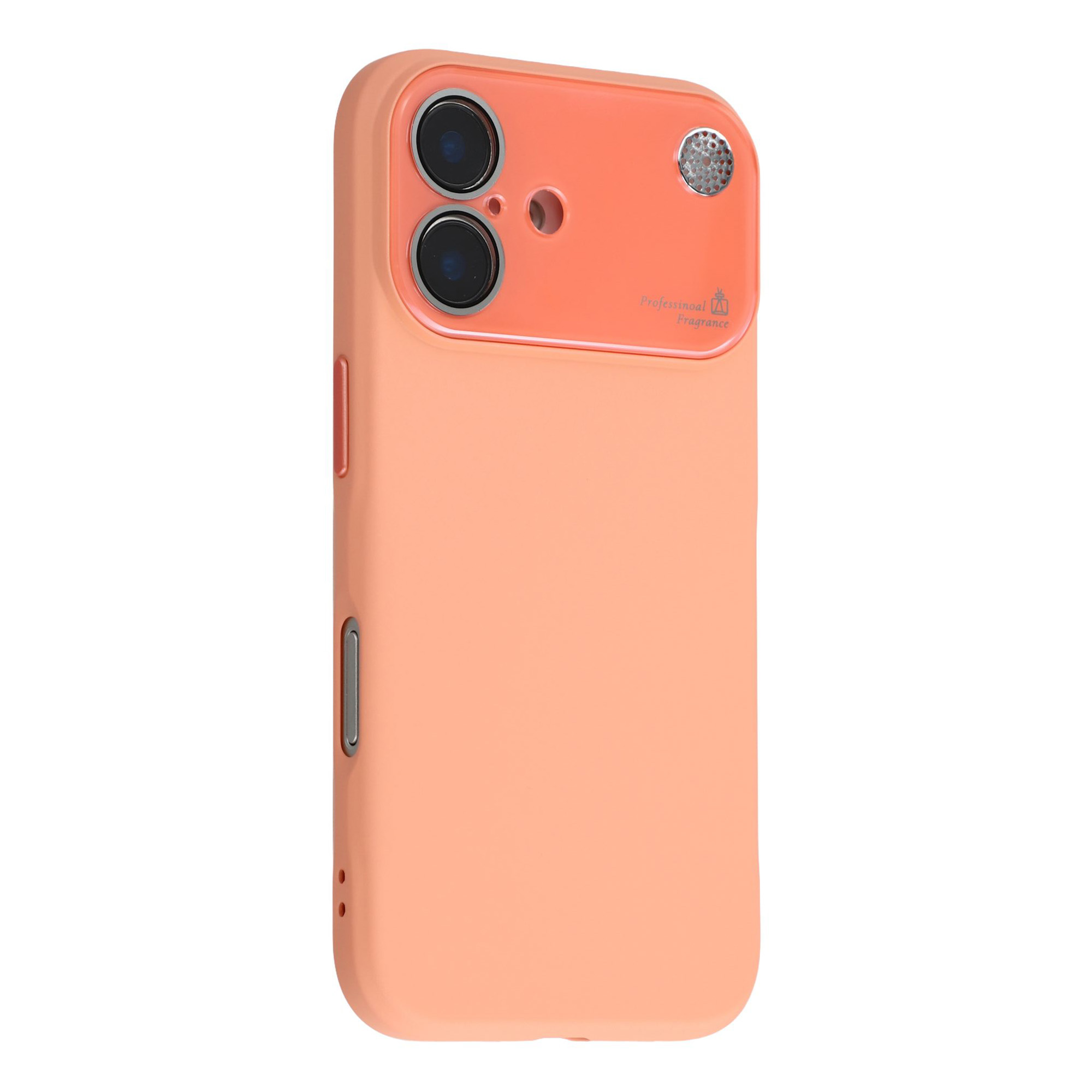 For iPhone 16 Case Large Camera Window Liquid Silicone Aromatherapy Phone Cover - Orange