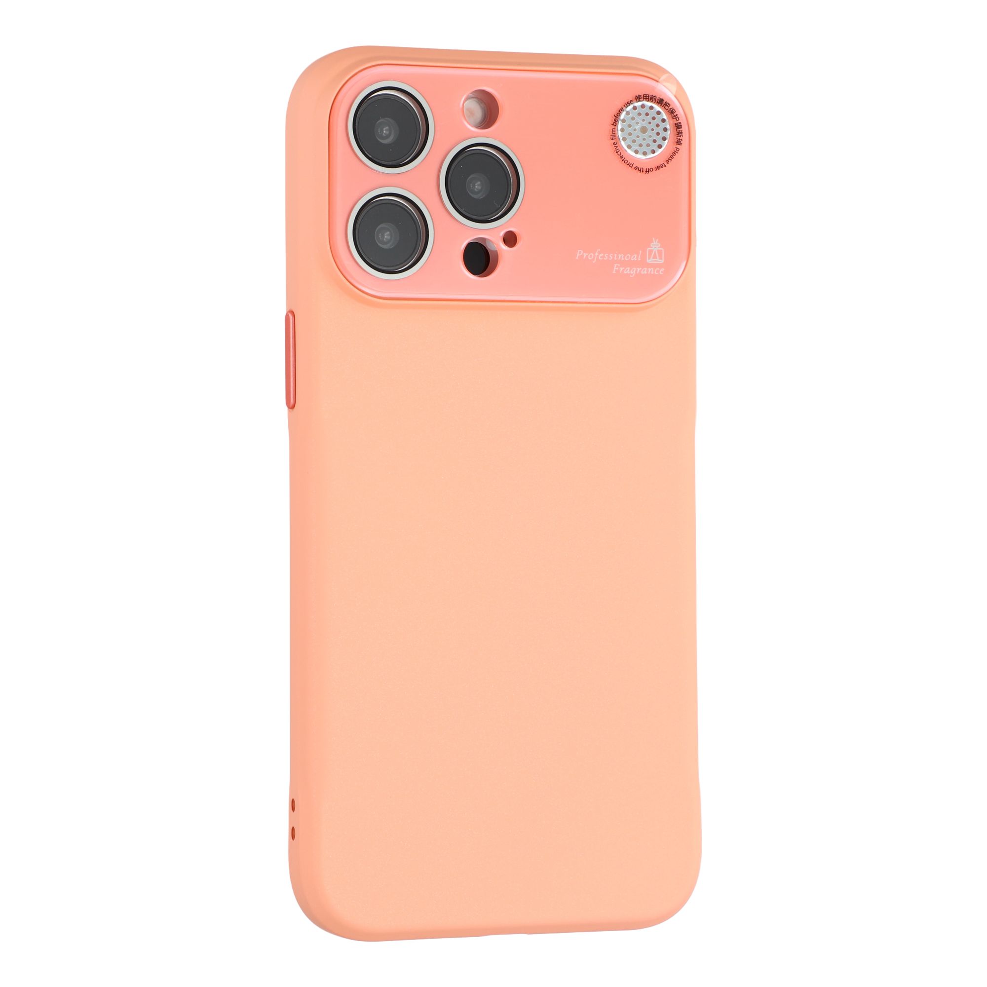 For iPhone 13 Pro Case Large Camera Window Liquid Silicone Aromatherapy Phone Cover - Orange