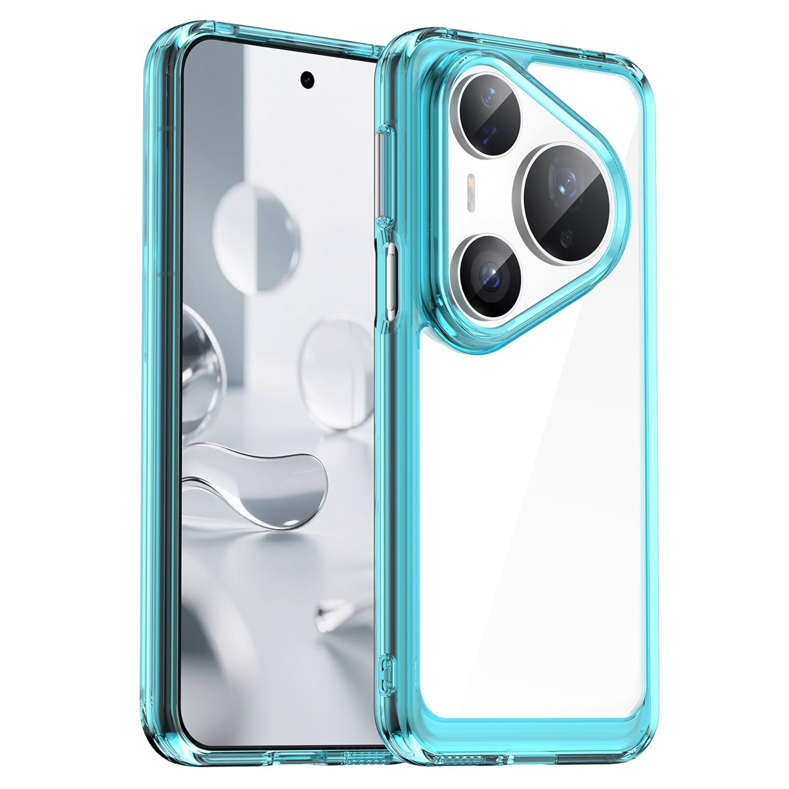 For Huawei Pura 80 Pro / 80 Pro+ / 80 Ultra Case TPU + Acrylic Protective Clear Phone Cover - Transparent Blue