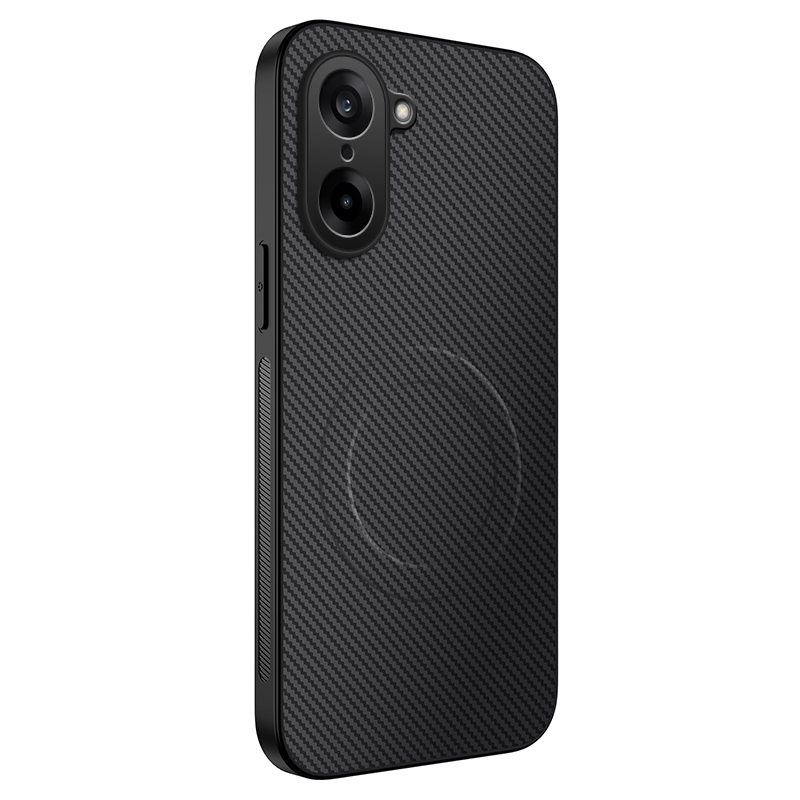 WANLONFENG For OnePlus Ace 5 Racing 5G / OnePlus Nord CE5 5G Magnetic Case  TQ Series Carbon Fiber Texture PC TPU Phone Cover - Black