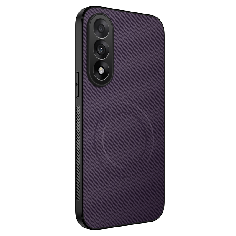 WANLONFENG For OnePlus Ace 5 Ultra 5G / OnePlus Nord 5 5G Magnetic Case  TQ Series Carbon Fiber Texture PC TPU Phone Cover - Purple