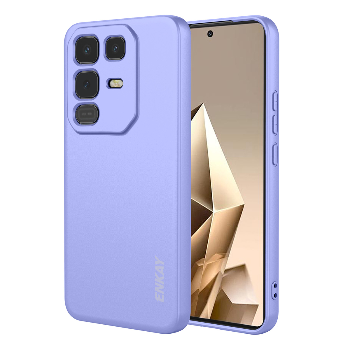 ENKAY HAT PRINCE For Infinix Note 50 Pro 4G / Infinix Note 50 4G Silicone Case   Straight Edge Cell Phone Back Cover - Purple