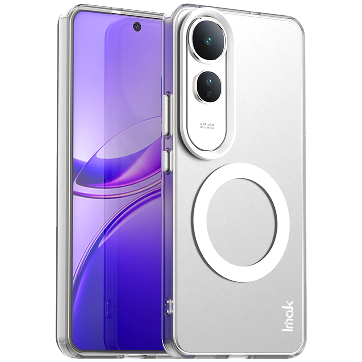 IMAK For vivo V50 Lite 5G Magnetic Case PC + TPU Protective Phone Back Cover - White