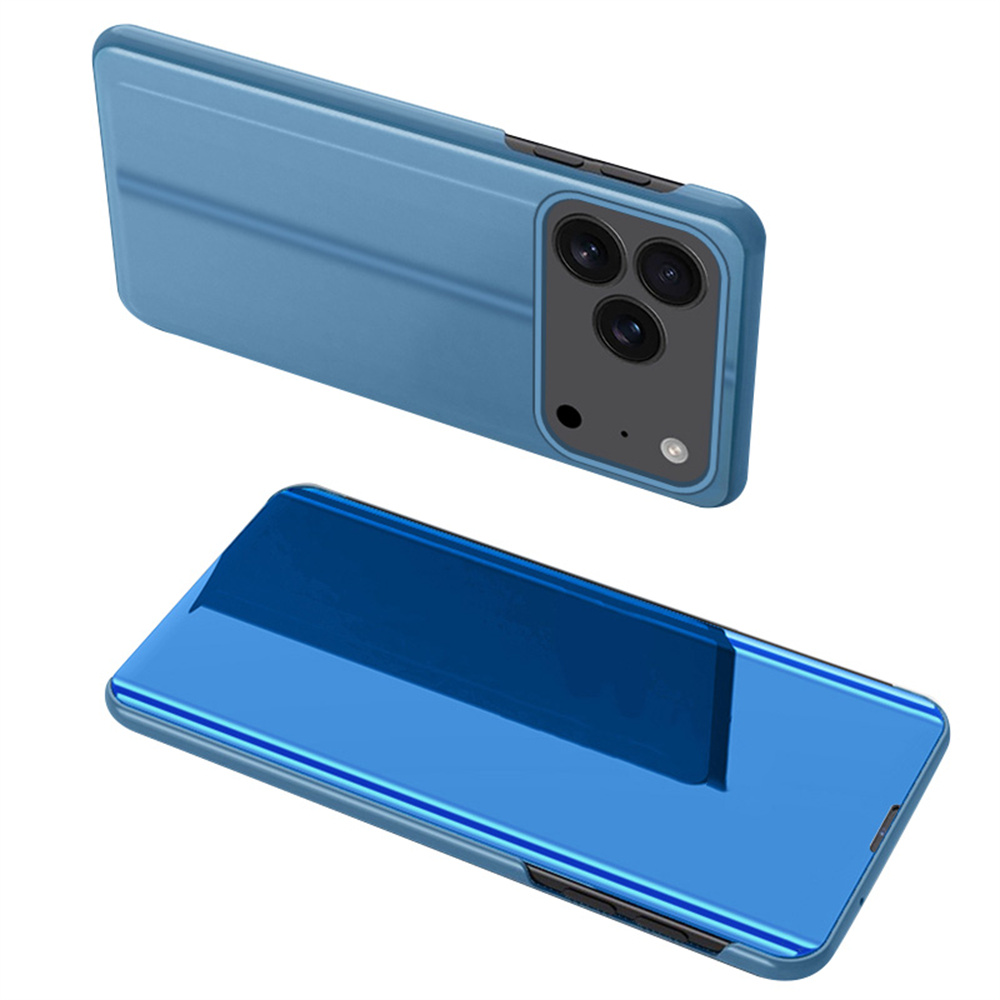 For iPhone 17 Pro Case View Window Stand Leather Flip Phone Cover - Sky Blue