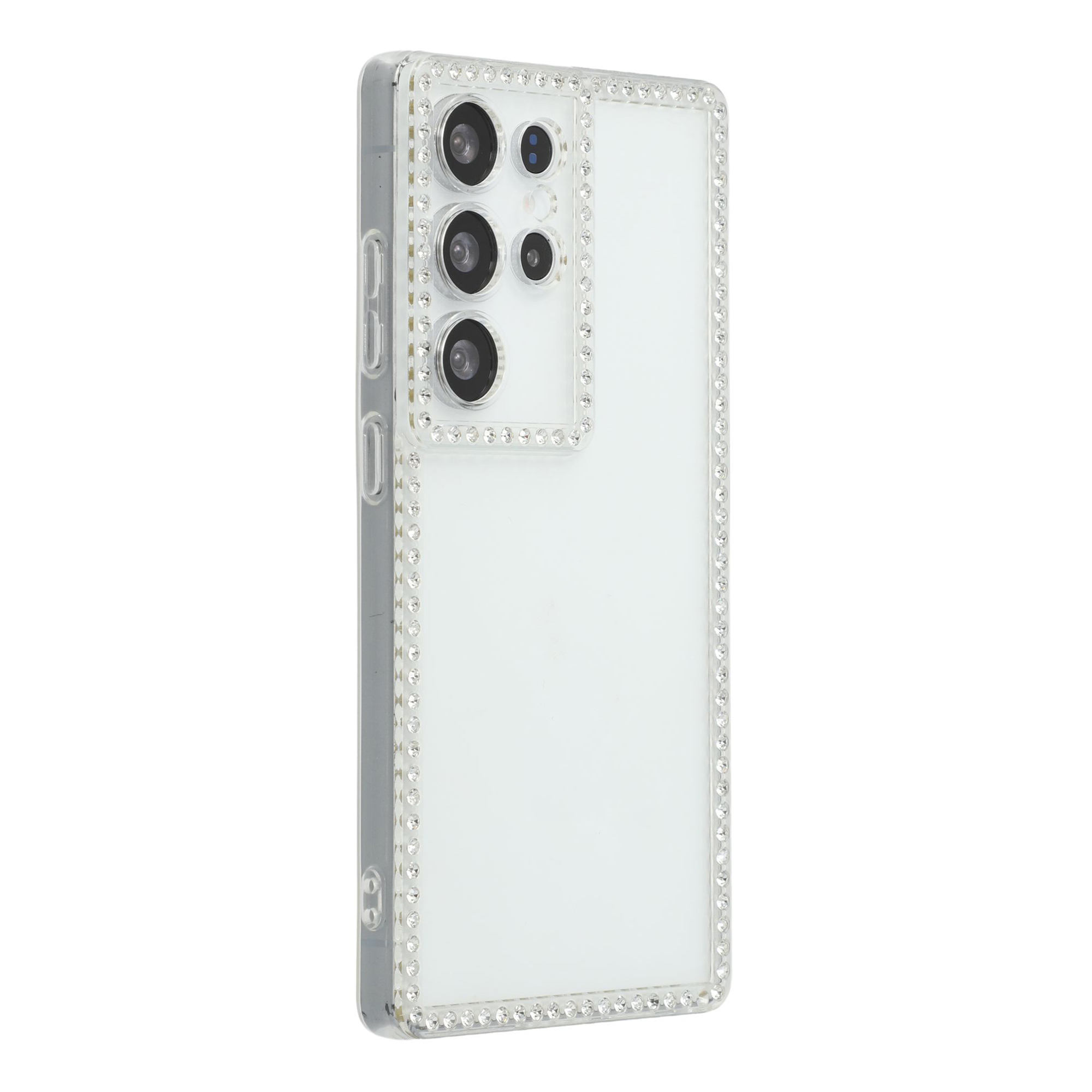 For Samsung Galaxy S24 Ultra TPU Case Rhinestone Decor Clear Phone Back Cover, Precise Cutout