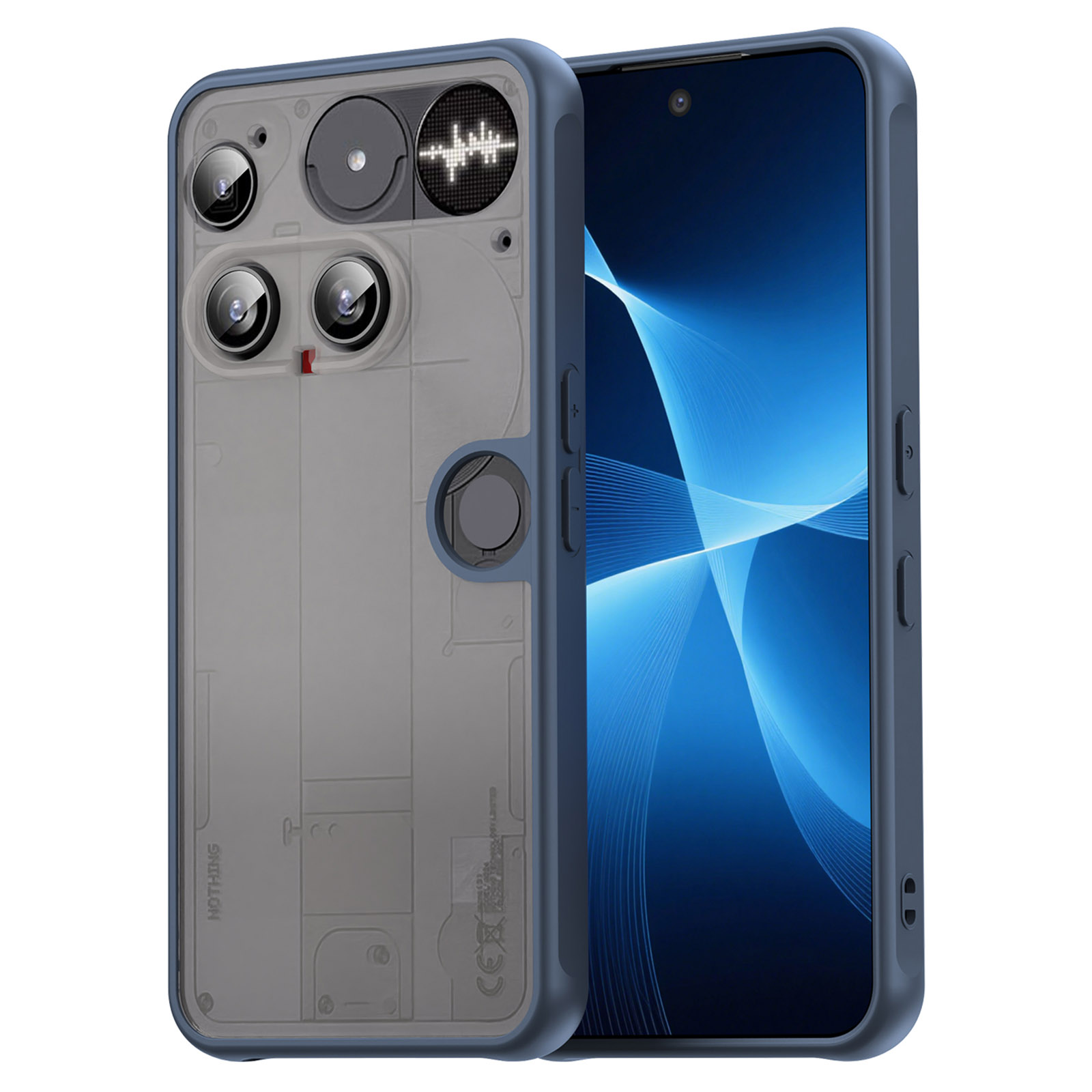 For Nothing Phone (3) 5G Case Drop Proof Airbags Frosted Translucent PC + TPU Phone Back Cover - Blue