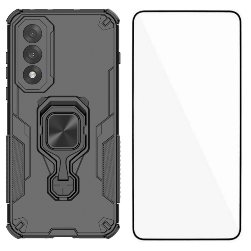 WANLONFENG For OnePlus Ace 5 Ultra 5G / OnePlus Nord 5 5G Phone Case  PC TPU Back Cover Kickstand with Tempered Glass - Black