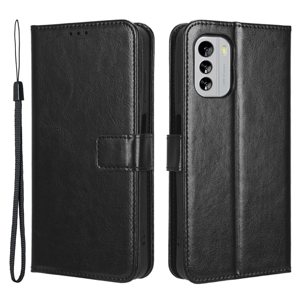 

Für Nokia G60 5G PU Leder Crazy Horse Textur Schockdopfer - Schwarz, Nokia G60 5G