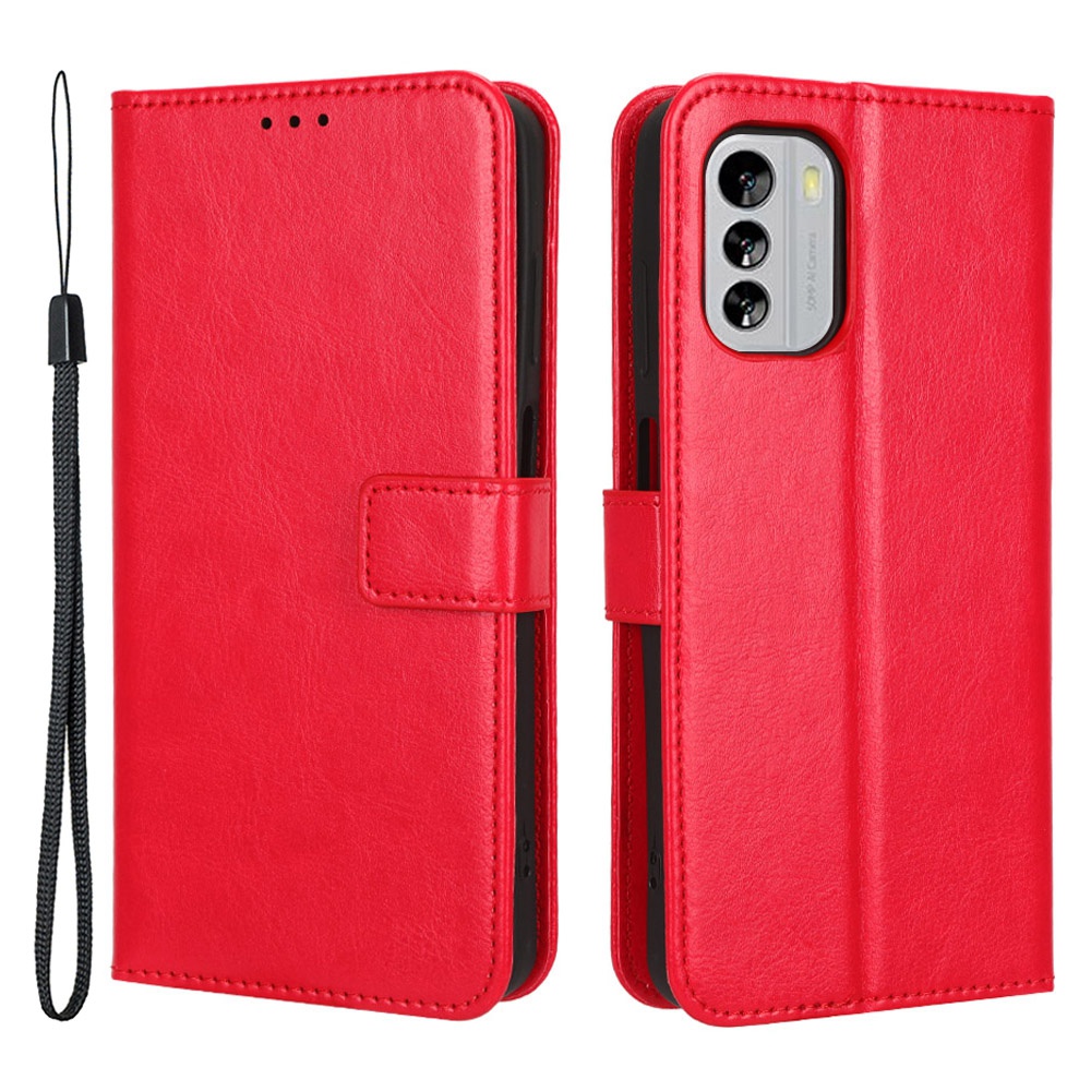 

Für Nokia G60 5G PU Leder Crazy Horse Textur Schockdopfer - Rot, Nokia G60 5G