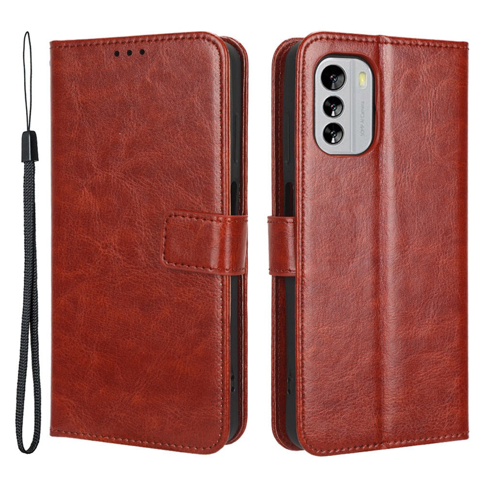 

Für Nokia G60 5G PU Leder Crazy Horse Textur Schockdopfer - Braun, Nokia G60 5G