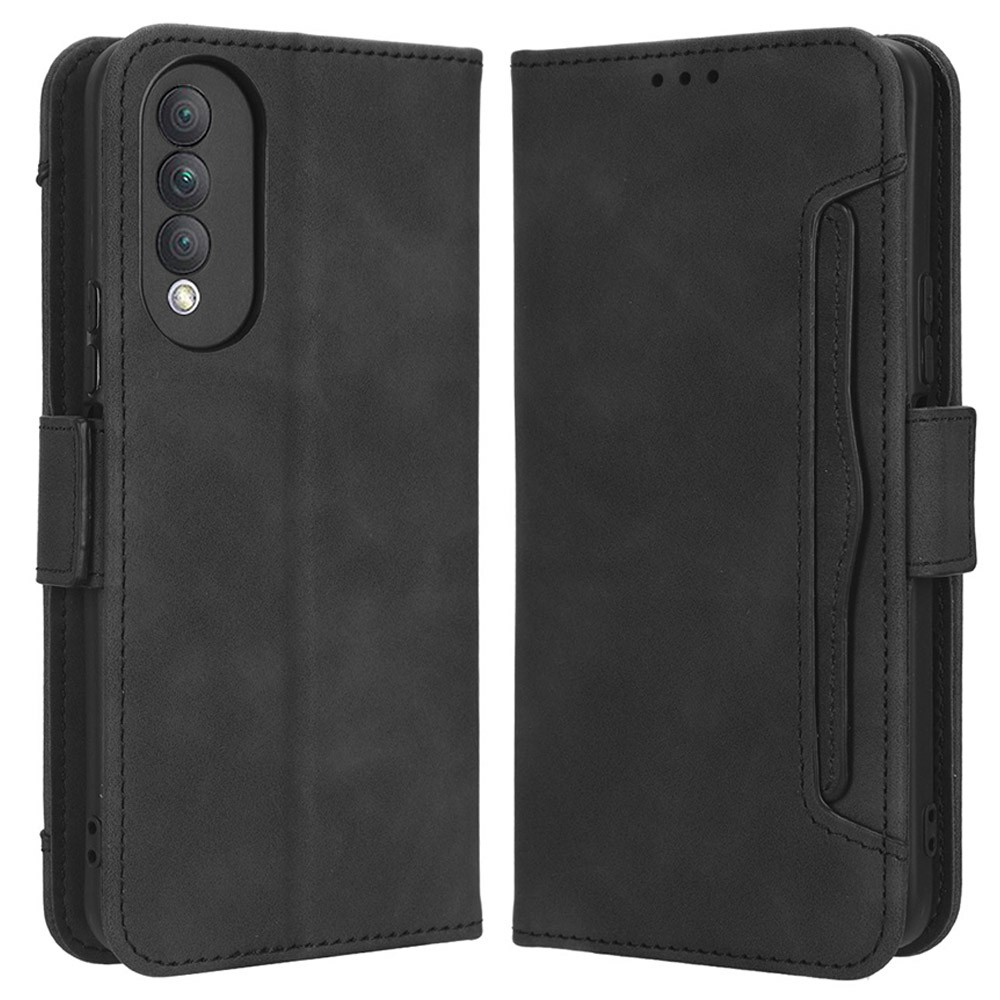 

Magnetschließung Telefonkoffer Für Ehren X20 SE / Huawei Nova 10z 4G, PU Leder Brieftasche Schutzhelfelfell Mit Mehreren Kartensteckplätzen - Schwarz, Honor X20 SE