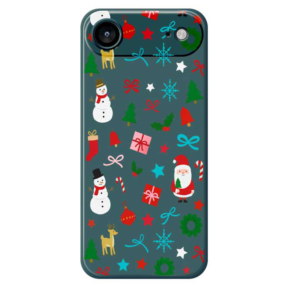 For iPhone Air Case Christmas Decorations Pattern Printing Straight Edge TPU Phone Back Cover - Green