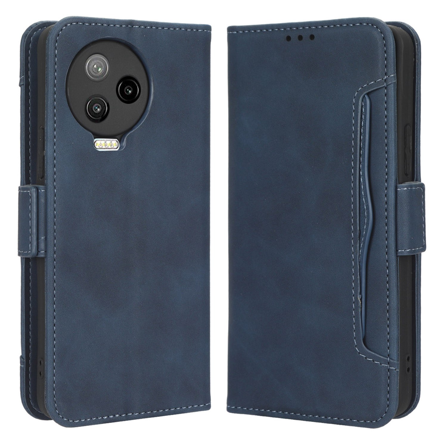 

Für Infinix Hinweis 12 Pro 4G X676B Mehrere Kartensteckplätze Anti-kratzer-pu-leder Dual Magnetic Clasp Phone Cover Stand Wallet Wallet Hülle - Blau, Infinix Note 12 Pro 4G