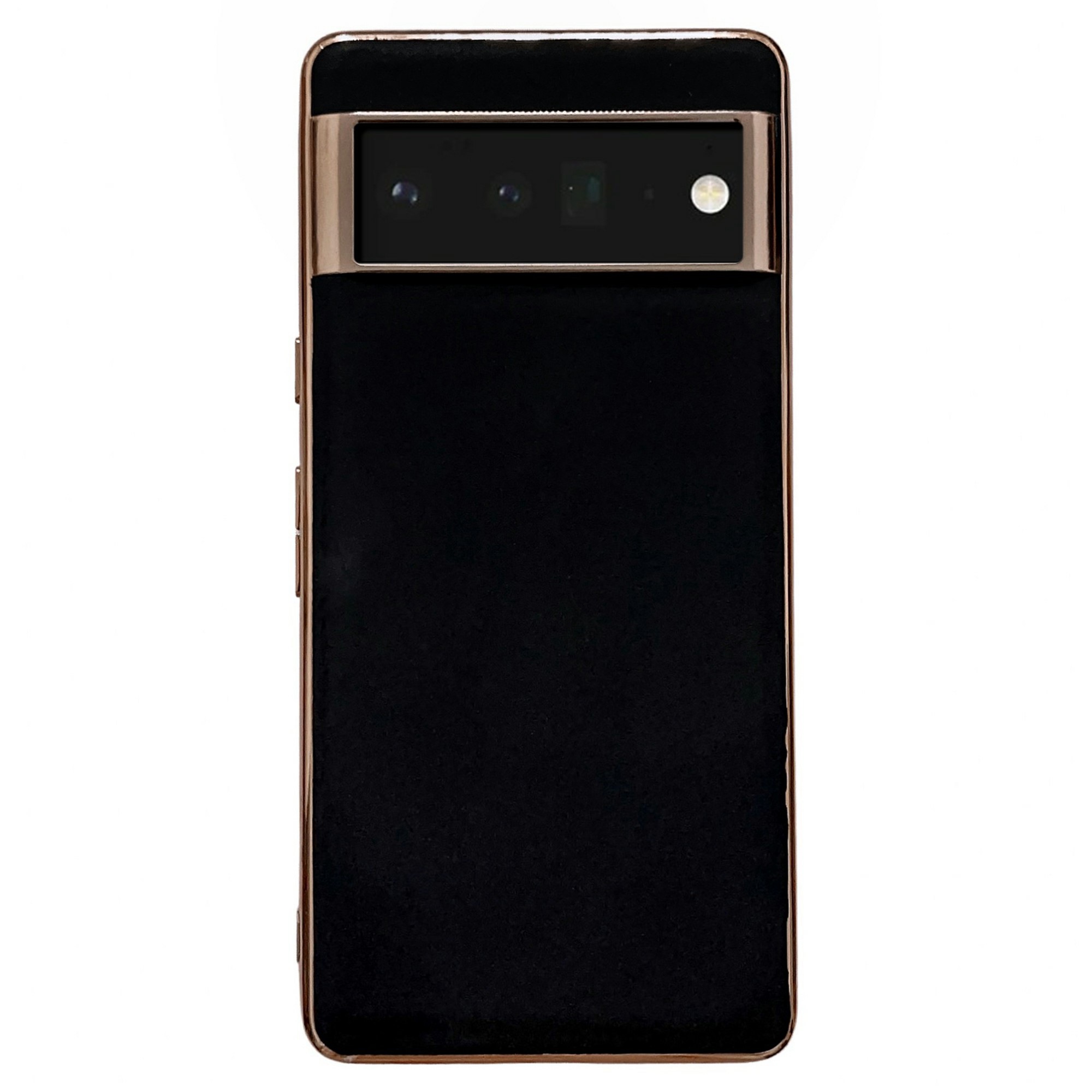 

Silky-serie Für Google Pixel 6 Pro 5G Echtes Leder Beschichtetes TPU Drop-proof Back Case Nano Electroplating Protective Cover - Schwarz, Google Pixel 6 Pro 5G