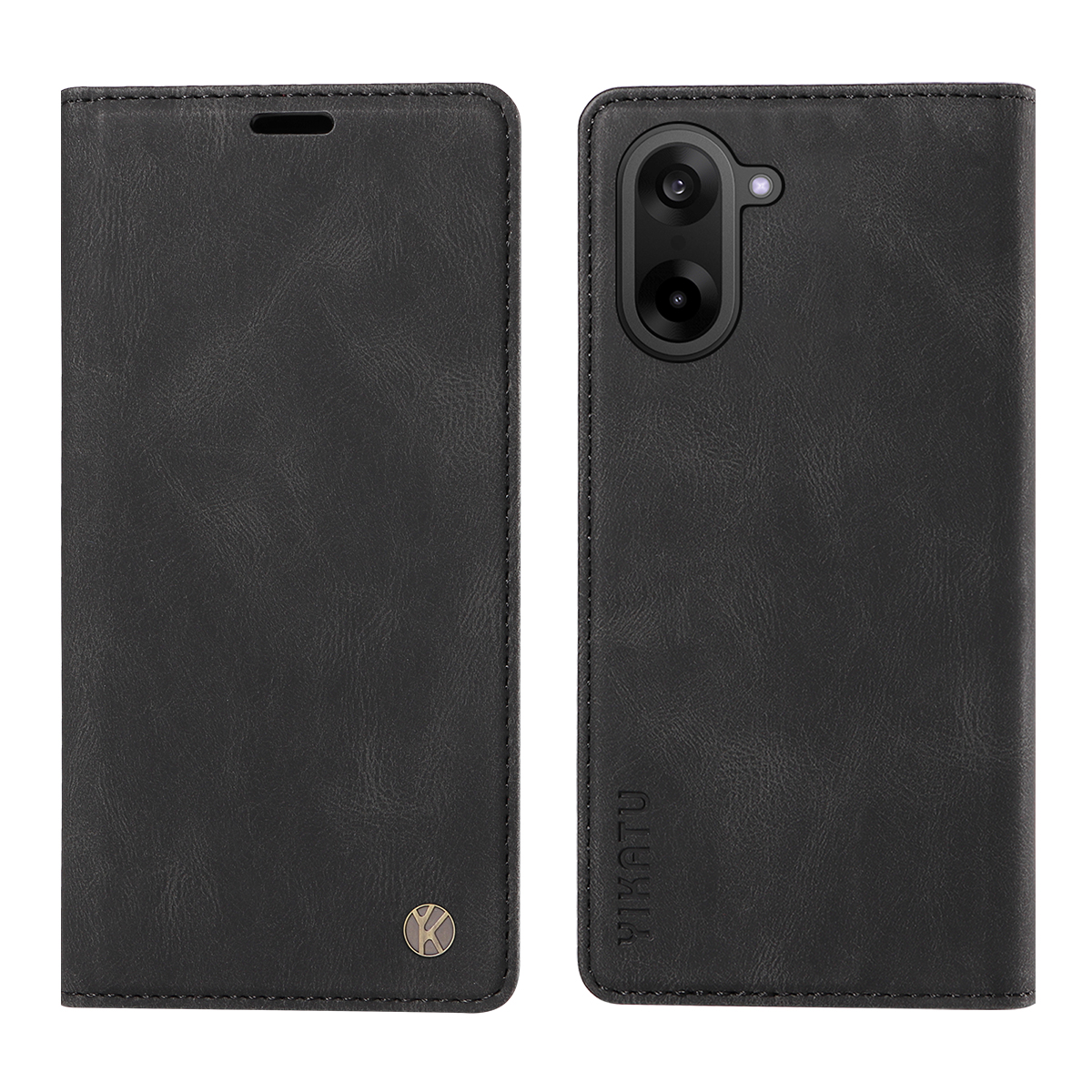 YIKATU For OnePlus Nord CE5 5G / OnePlus Ace 5 Racing 5G Leather Cover  YK-004 Skin-Touch Wallet Phone Cases - Black