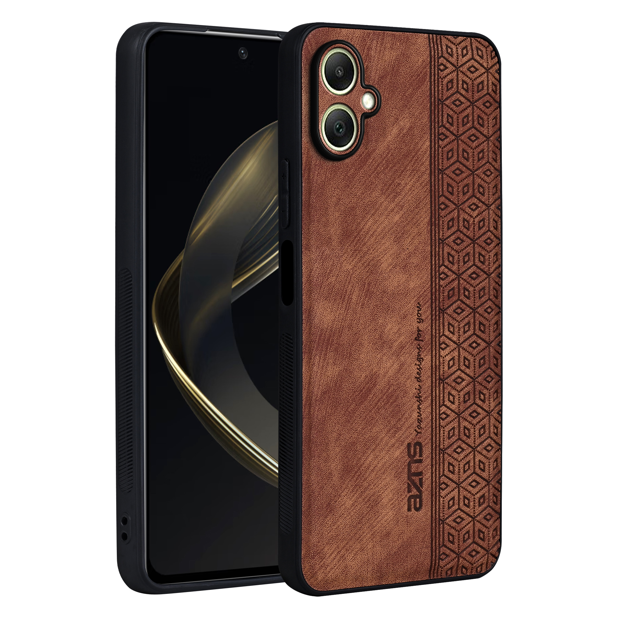 AZNS For Samsung Galaxy A07 5G / A07 4G Case Protective PU Leather Covered TPU Phone Shell - Brown