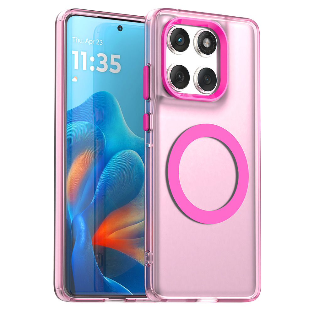 For Motorola Edge 60 Fusion 5G Case Magnetic Case Anti Drop Hybrid Phone Back Cover - Red