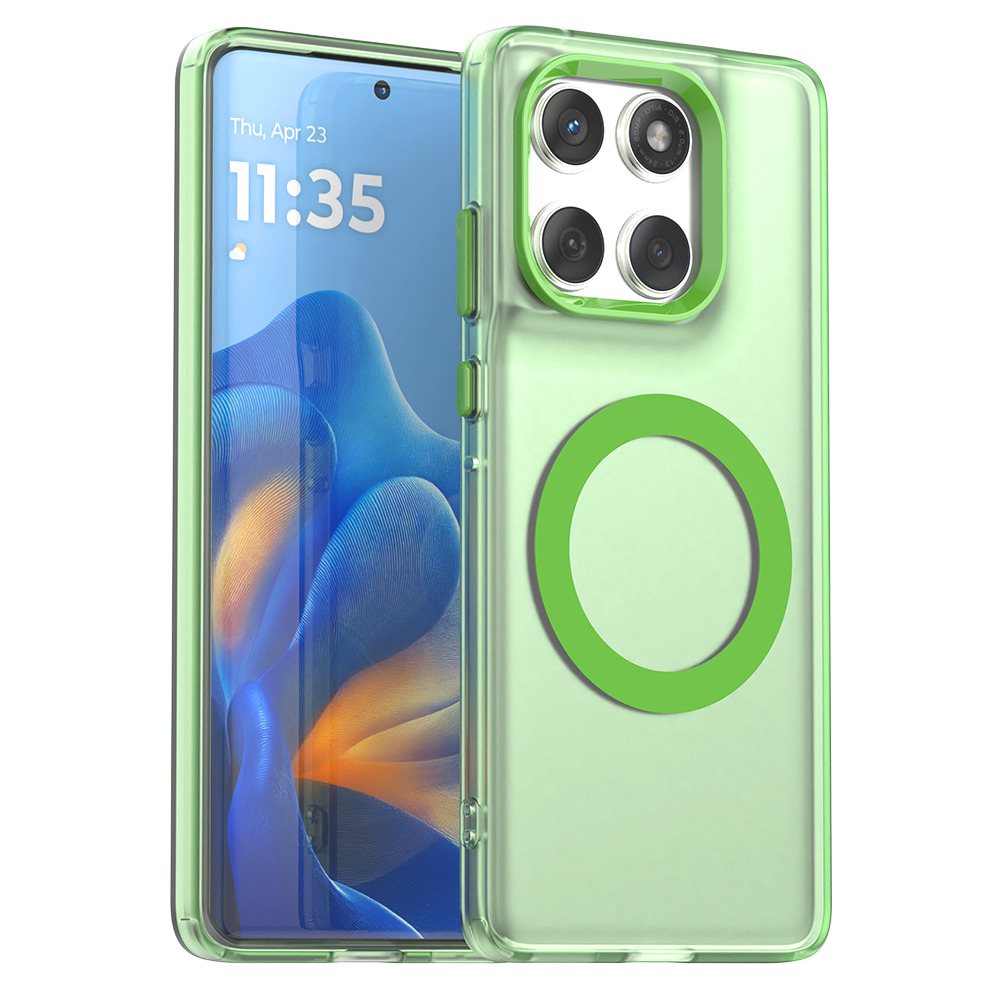 For Motorola Edge 60 Fusion 5G Case Magnetic Case Anti Drop Hybrid Phone Back Cover - Green