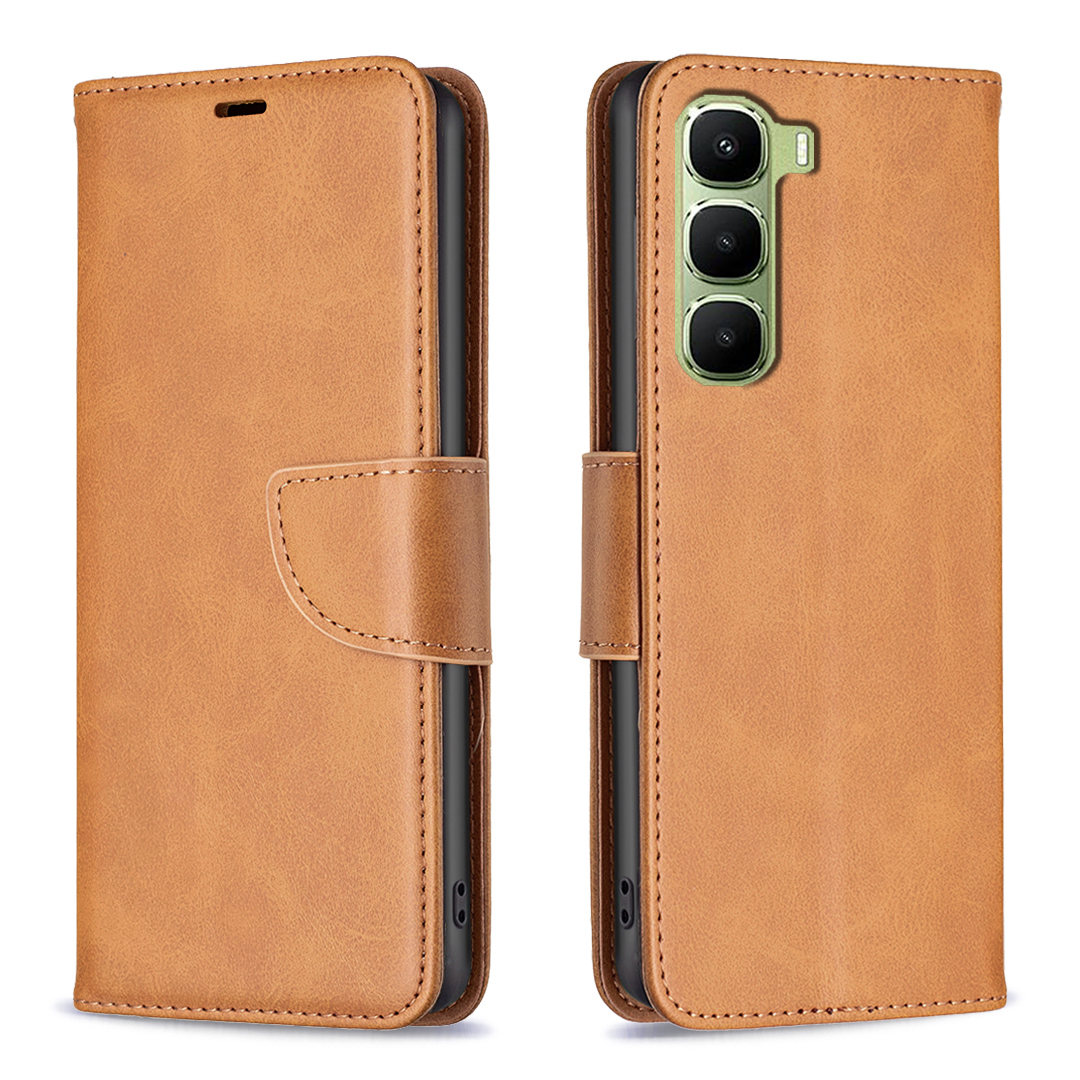 For Infinix Hot 60 Pro 4G Case Shockproof PU Leather Cover with Wallet Card Slots - Yellow