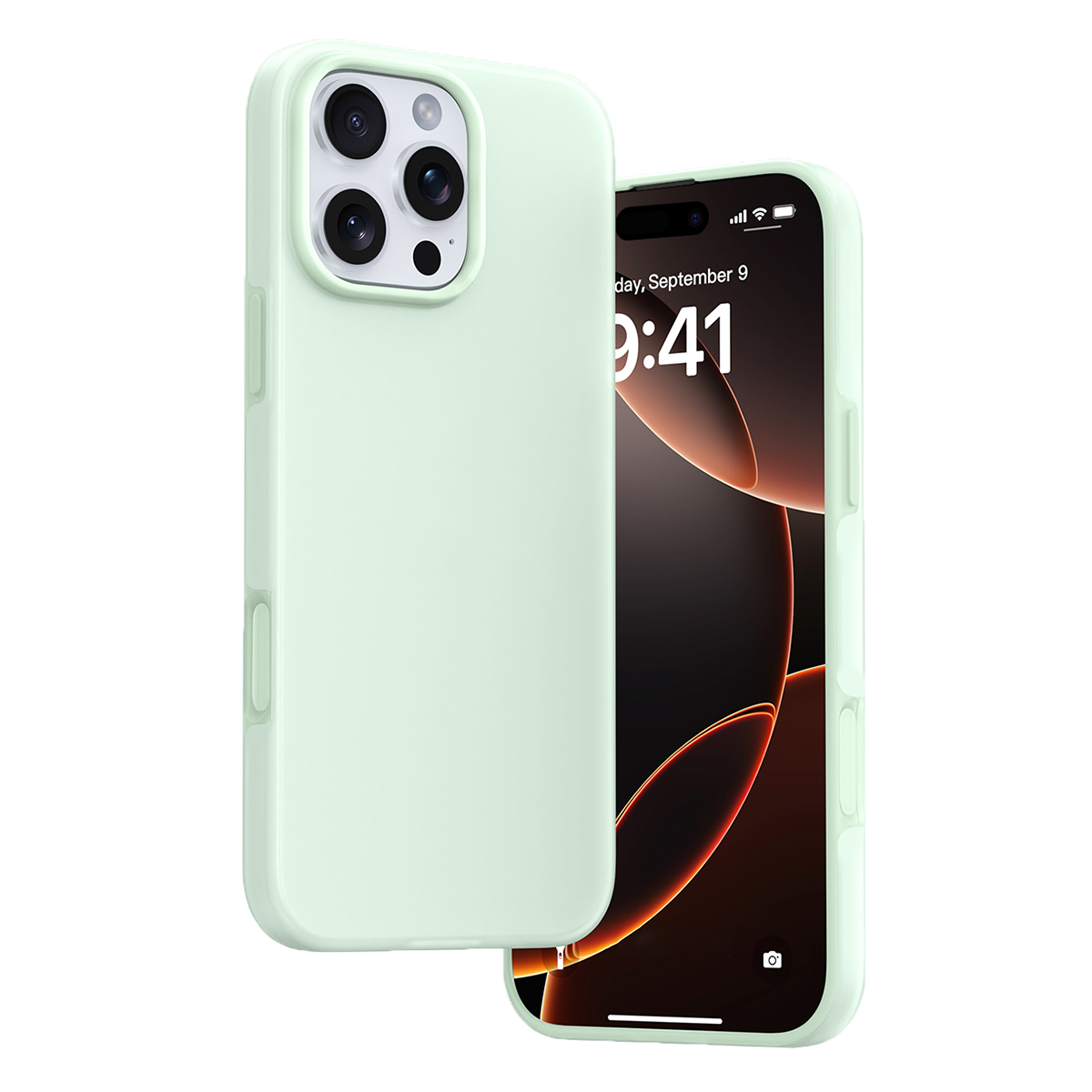For iPhone 16 Pro Case Heat Dissipation Ice-Transparent Liquid Silicone + PC Phone Cover - Green