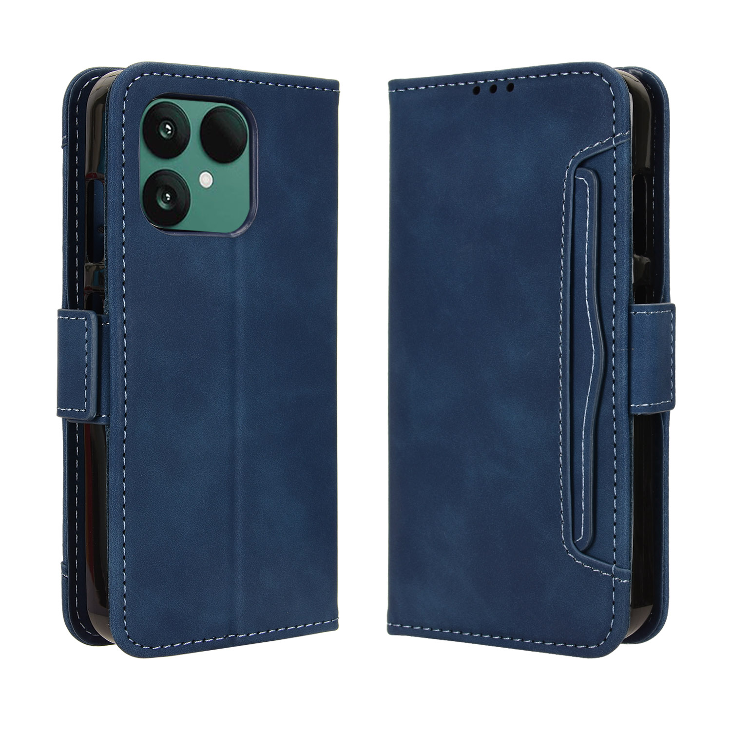 For Fairphone 6 Leather Case Phone Wallet Cover with Multiple Card Slots - Blue
