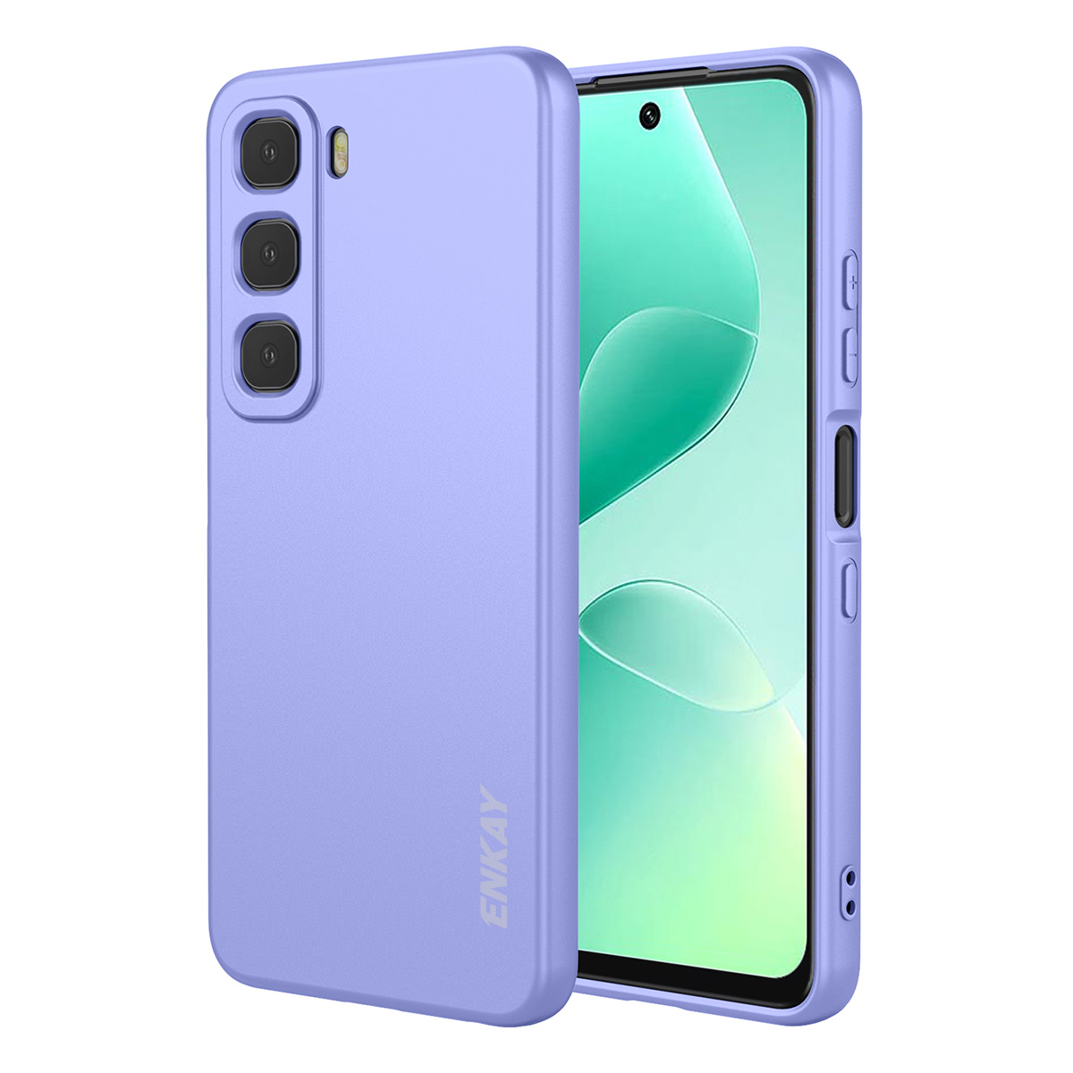 ENKAY HAT PRINCE For Infinix Hot 60i 4G / Infinix Hot 60 5G Silicone Case   Straight Edge Cell Phone Back Cover - Purple