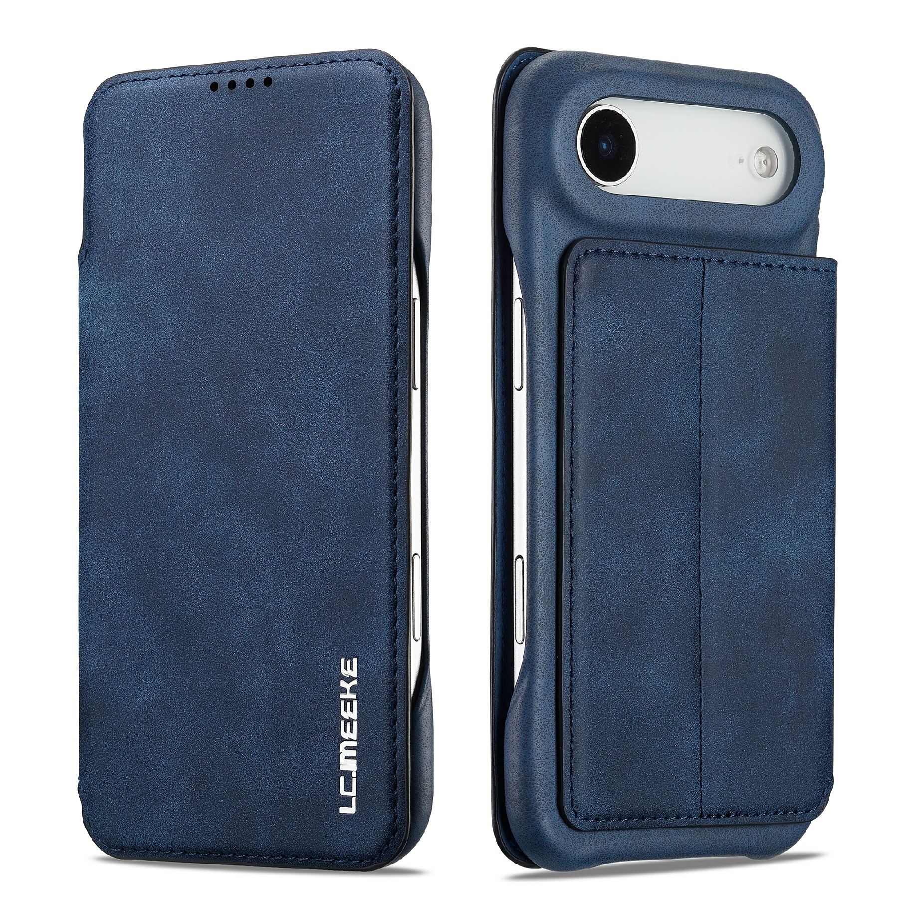 LC.IMEEKE For iPhone Air Case Card Holder Stand Leather Phone Cover - Blue