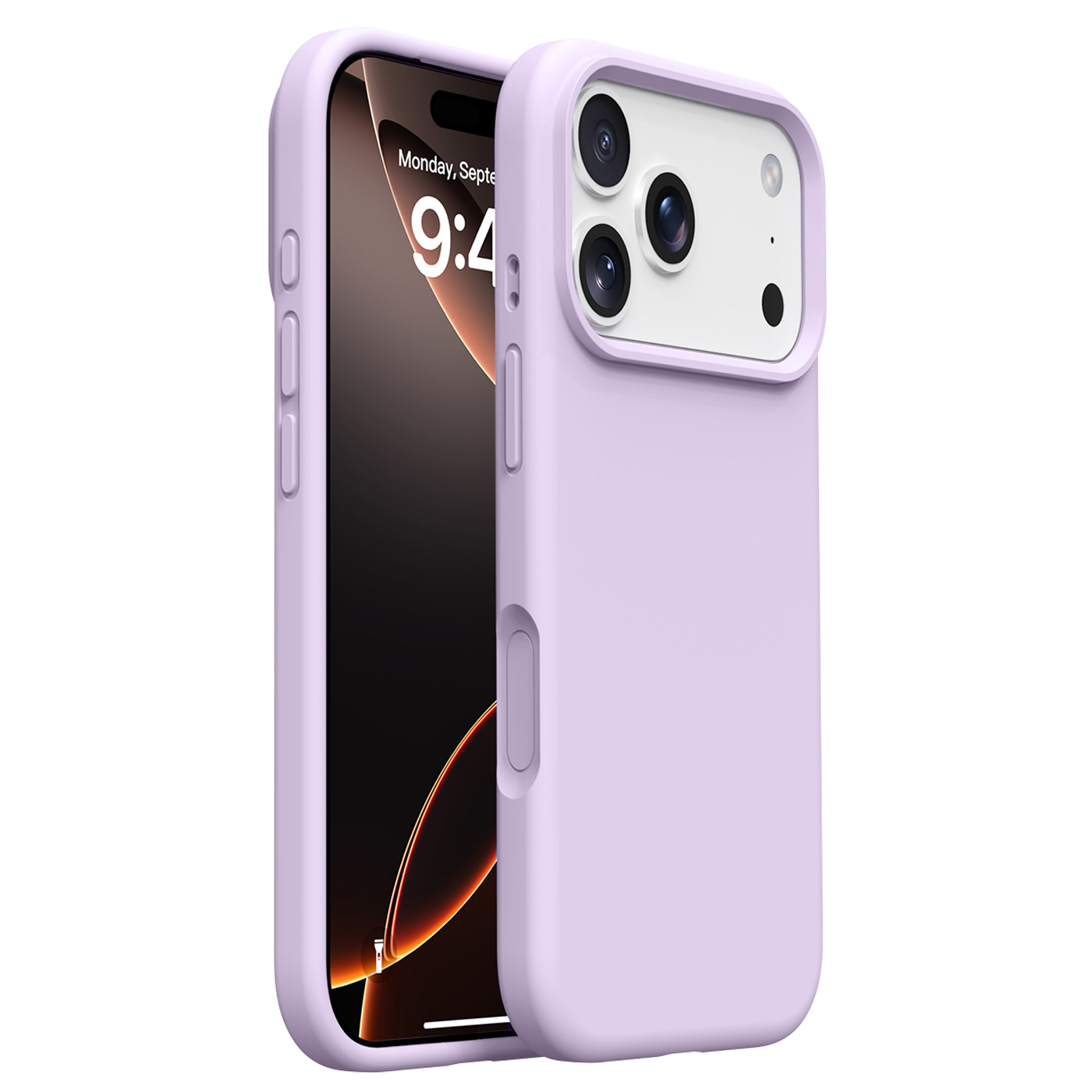 For iPhone 17 Pro Case Soft Microfiber Lining Liquid Silicone + PC Phone Cover - Bean Purple