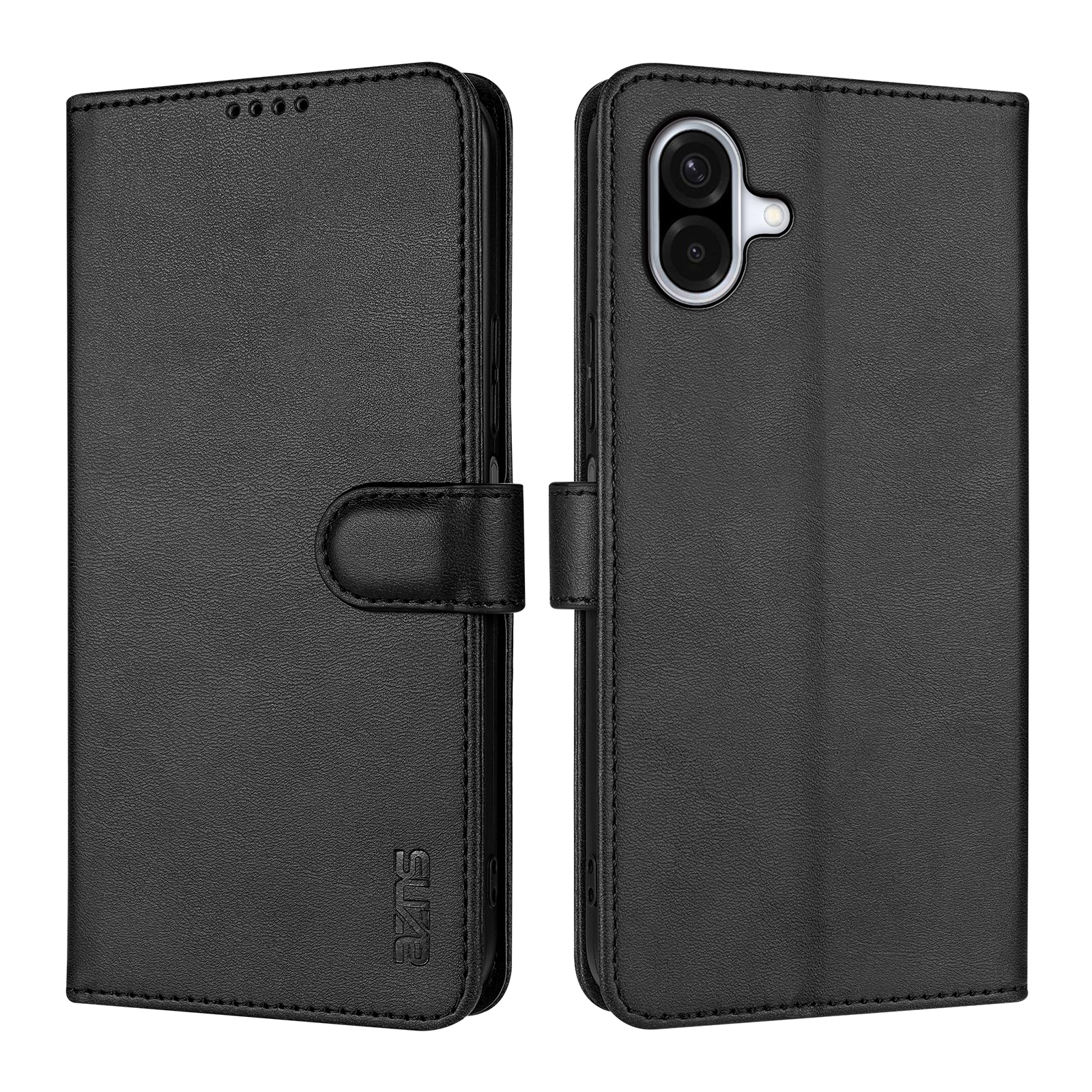 AZNS For Samsung Galaxy A07 5G / A07 4G Case PU Leather Wallet Phone Cover - Black