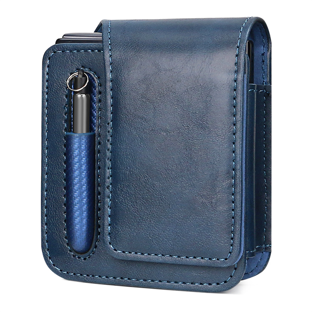 For Samsung Galaxy Z Flip7 5G / Flip6 5G / Flip5 5G Phone Pouch Retro Vintage Style Universal Flip Phone Protective Case - Blue
