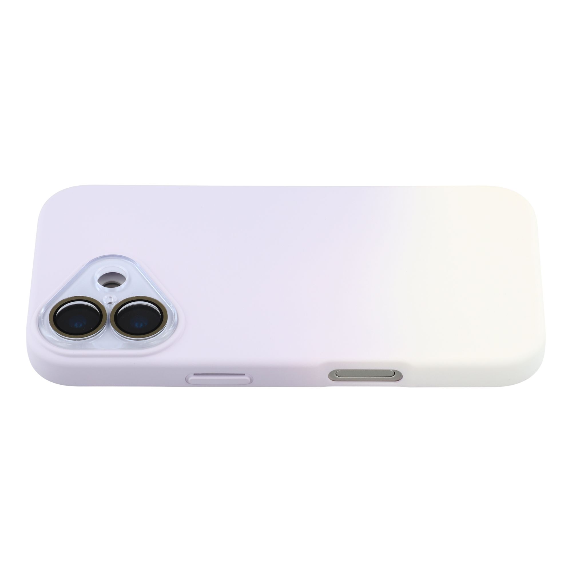 For iPhone 17 Case Dual-Color Gradient TPU + Fiber Lining Phone Cover with Lens Protector - Purple Gradient