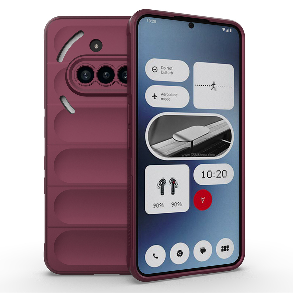 AMORUS For Nothing Phone (3a) Case Shockproof Soft TPU Rugged Phone Back Cover - Wine Red