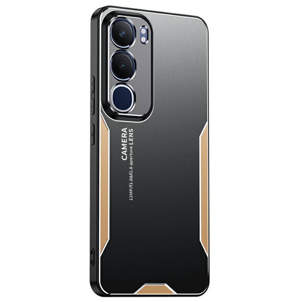 For vivo Y50 Phone Case Aluminium Alloy TPU PC Back Cover - Blue - Gold
